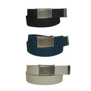 CTM Men's Big & Tall Belt with Flip Top Brass Buckle (Pack of 3)